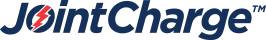Joint Charge blue logo with a lightening bolt